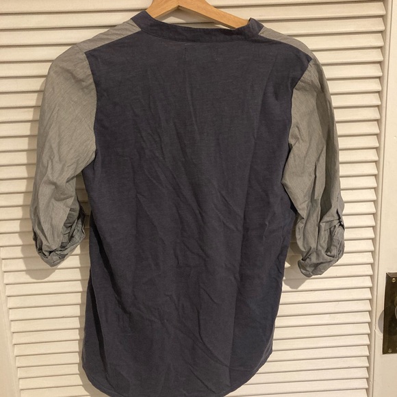 SOLD Propaganda Tunic Style 1/2 Sleeve Heather Blue and Grey Top Size Small - Picture 7 of 7
